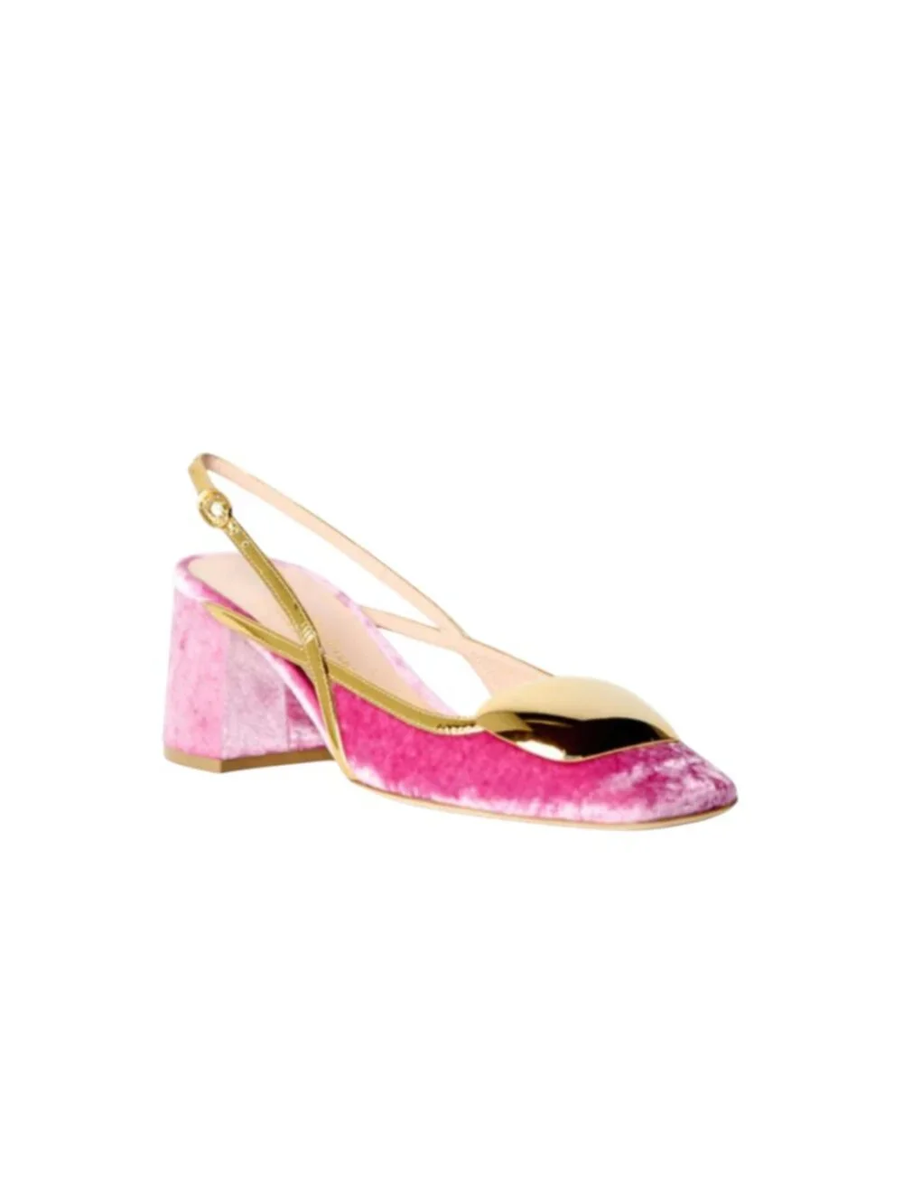 Rupert Sanderson Cavalla Slingback Pumps Heels Womens 36 6 Pink Velvet Gold $820